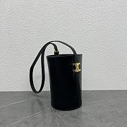Celine Bucket Triomphe In Natural Calfskin Black 25×22×14cm - 6