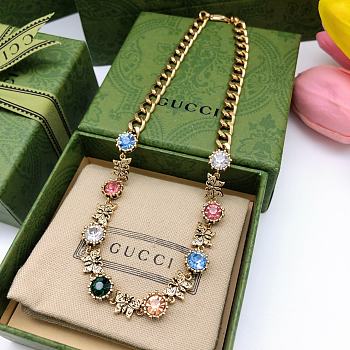 Gucci GG Fashion Color Diamond Necklace