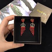 Gucci Crystal Strawberry Earrings  - 4