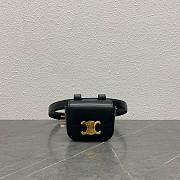 Celine Belt Bag Triomphe Belt In Shiny Calfskin Black 11x8x4cm - 1