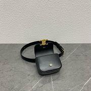 Celine Belt Bag Triomphe Belt In Shiny Calfskin Black 11x8x4cm - 6