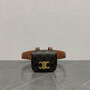 Celine Belt Bag Triomphe Belt In Triomphe Canvas and Calfskin Tan 11x8x4cm - 1