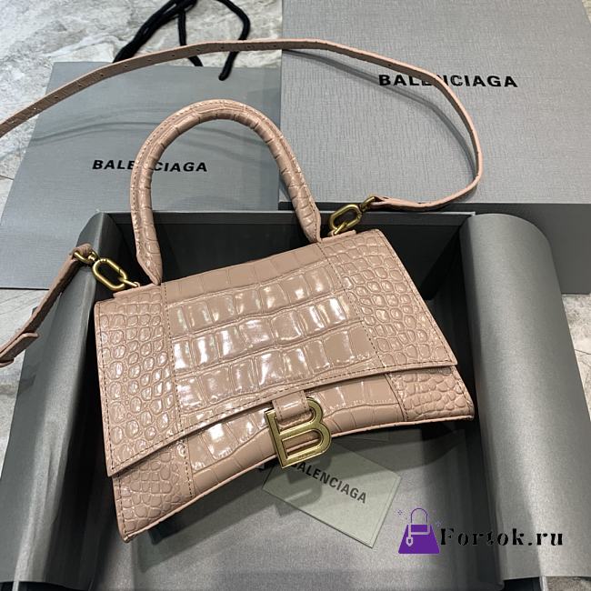Balenciaga Hourglass Embossed Tote Bag in Beige 23x10x14cm - 1