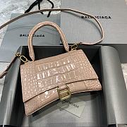 Balenciaga Hourglass Embossed Tote Bag in Beige 23x10x14cm - 1