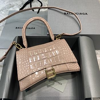 Balenciaga Hourglass Embossed Tote Bag in Beige 23x10x14cm