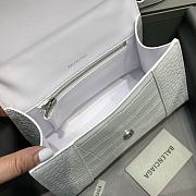 Balenciaga Hourglass Embossed Tote Bag in White 23x10x14cm - 2