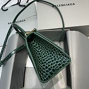 Balenciaga Hourglass Embossed Tote Bag in Green 23x10x14cm - 3
