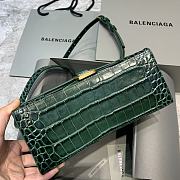 Balenciaga Hourglass Embossed Tote Bag in Green 23x10x14cm - 4