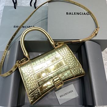 Balenciaga Hourglass Embossed Tote Bag in Gold Color 23x10x14cm