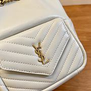 Saint Laurent Joe Mini Bucket White Bag in Quilted Lambskin 19x13x13cm - 6