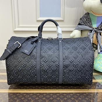 Louis Vuitton KEEPALL BANDOULIÈRE 50 in Black M21375 50x29x23cm