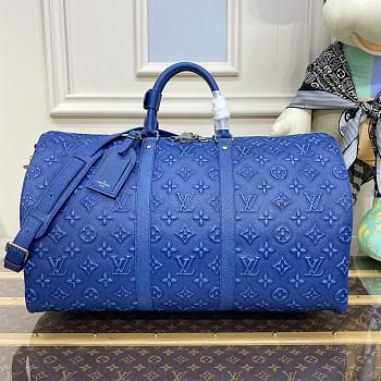 Louis Vuitton KEEPALL BANDOULIÈRE 50 in Blue M21375 50x29x23cm