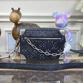 Louis Vuitton Mini Soft Trunk Handbag in Black 21368 18.5x13x8cm