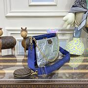 Louis Vuitton Maxi Multi Pochette Accessoires Handbag in Silver/Blue M58980 24x13.5x4cm - 2