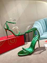 Christian Louboutin So Me 100 Spinach Green Ankle Strap Sandal Heels - 6