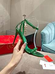 Christian Louboutin So Me 100 Spinach Green Ankle Strap Sandal Heels - 5