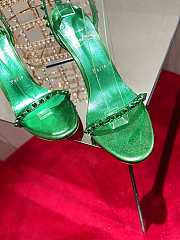 Christian Louboutin So Me 100 Spinach Green Ankle Strap Sandal Heels - 3