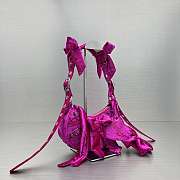 Balenciaga Le Cagole XS Shoulder Bag Pink Velvet 26x16x9.9cm - 3