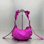 Balenciaga Le Cagole XS Shoulder Bag Pink Velvet 26x16x9.9cm - 5
