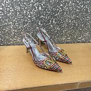 Valentino Garavani V Logo Woven Leather Slingback Pumps in Multicolor - 1