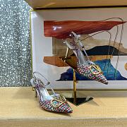 Valentino Garavani V Logo Woven Leather Slingback Pumps in Multicolor - 3