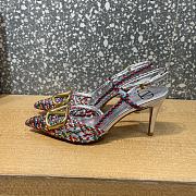 Valentino Garavani V Logo Woven Leather Slingback Pumps in Multicolor - 5