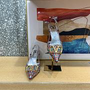 Valentino Garavani V Logo Woven Leather Slingback Pumps in Multicolor - 6