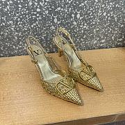 Valentino Garavani V Logo Woven Leather Slingback Pumps in Brown - 1