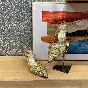 Valentino Garavani V Logo Woven Leather Slingback Pumps in Brown - 6