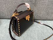 Valentino Garavani Small Rockstud Alcove Top-Handle Bag in Black 22x17x9cm - 2