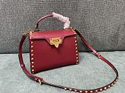 Valentino Garavani Small Rockstud Alcove Top-Handle Bag in Red 22x17x9cm - 1