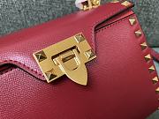 Valentino Garavani Small Rockstud Alcove Top-Handle Bag in Red 22x17x9cm - 6