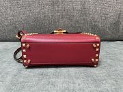 Valentino Garavani Small Rockstud Alcove Top-Handle Bag in Red 22x17x9cm - 4