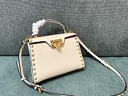 Valentino Garavani Small Rockstud Alcove Top-Handle Bag in White 22x17x9cm - 1