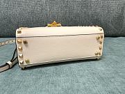 Valentino Garavani Small Rockstud Alcove Top-Handle Bag in White 22x17x9cm - 4