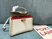 Valentino Garavani Small Rockstud Alcove Top-Handle Bag in White 22x17x9cm - 3