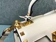Valentino Garavani Small Rockstud Alcove Top-Handle Bag in White 22x17x9cm - 2