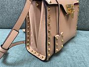 Valentino Garavani Small Rockstud Alcove Top-Handle Bag in Beige 22x17x9cm - 6