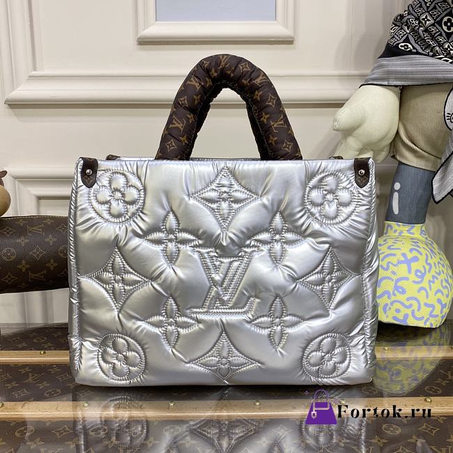 Louis Vuitton Onthego Econyl Monogram Canvas Bag in Silver M21069 34x26x13cm - 1