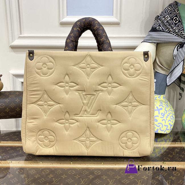 Louis Vuitton Onthego Econyl Monogram Canvas Bag in Beige 41x34x19cm - 1