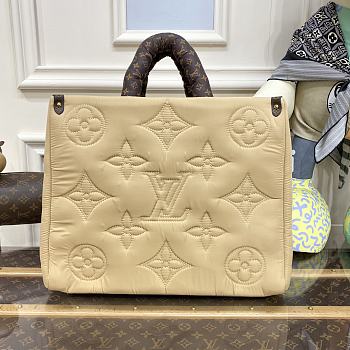 Louis Vuitton Onthego Econyl Monogram Canvas Bag in Beige 41x34x19cm