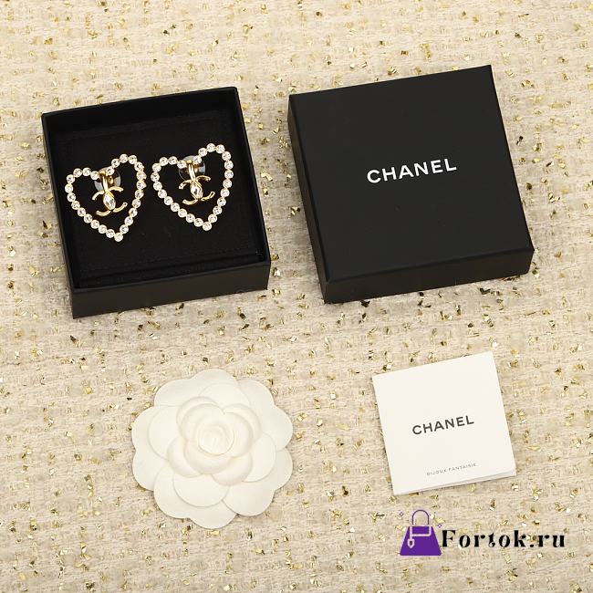 Chanel 23C Love Stud Earrings - 1