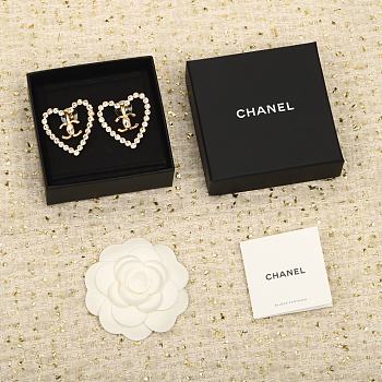 Chanel 23C Love Stud Earrings