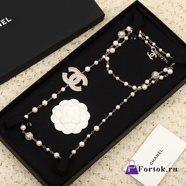 Chanel Double C Pearl Necklace - 1