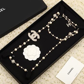 Chanel Double C Pearl Necklace