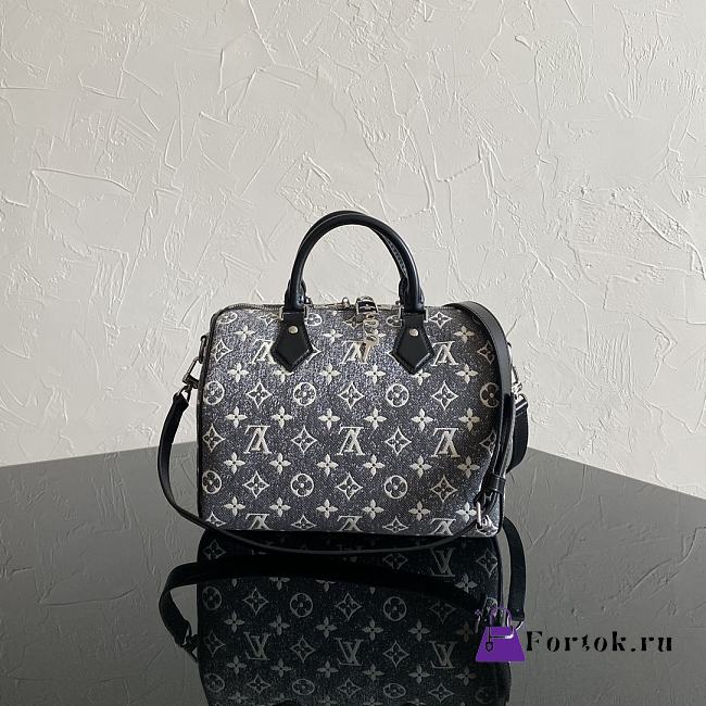 Louis Vuitton Speedy Bandoulière 25 Bag in Black Denim 25x19x15 cm - 1