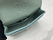 Chanel Wool Tweed Quilted Rectangular Flap Turquoise Light Blue 25cm - 2