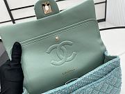 Chanel Wool Tweed Quilted Rectangular Flap Turquoise Light Blue 25cm - 6