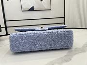 Chanel Wool Tweed Quilted Rectangular Flap Turquoise Light Purple 25cm - 2