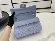 Chanel Wool Tweed Quilted Rectangular Flap Turquoise Light Purple 25cm - 4